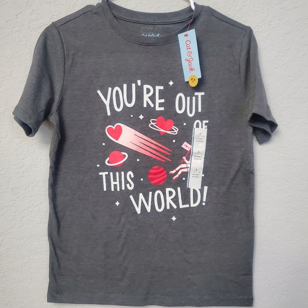 4/$25 You're Out Of this World Gray Cat & Jack Shirt